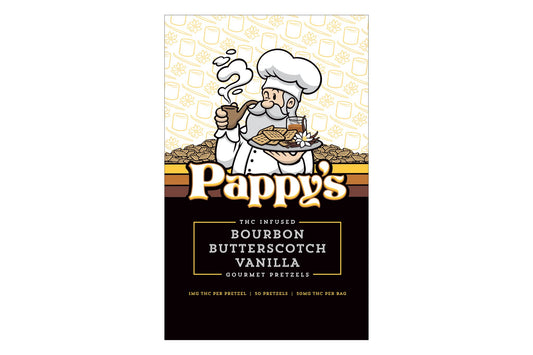 Pappy's Bourbon Butterscotch Vanilla Pretzels 50mg THC