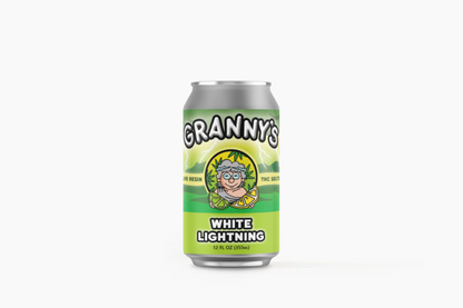 Granny's White Lightning Live Resin THC and CBD Seltzer. Minnesota Made. New Cannabis Beverage.