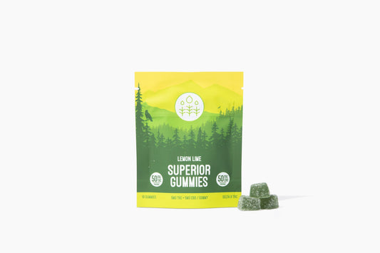 Lemon Lime Gummies 50mg THC + 50mg CBD
